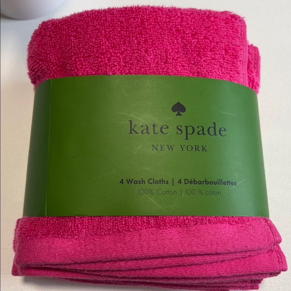 Kate Spade Hot Pink wash cloth set - Picture 3 of 4